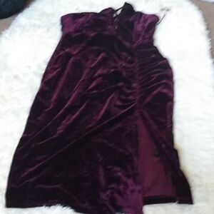 Iris Burgundy Velvet Dress